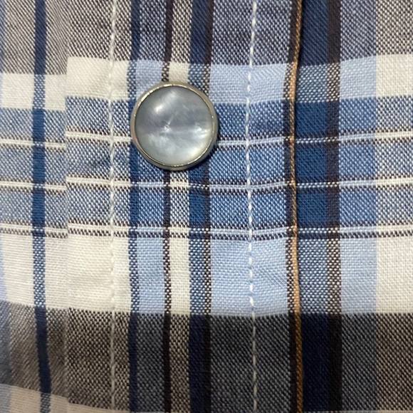BULLHEAD WESTERN-SHIRT MENS SIZE XXL BLUE PLAID PEARL SNAP BUTTONS 100-% COTTON - Picture 5 of 12